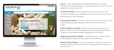 natural medicines database features