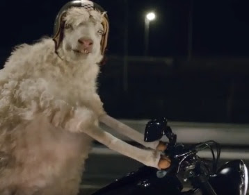Volkswagen Motorradfahrende Schafe Werbung