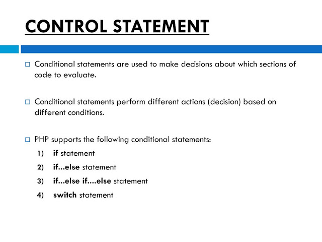 Control Statement in PHP with Example