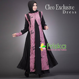 Cleo exclusive DRESS Hitam Purple