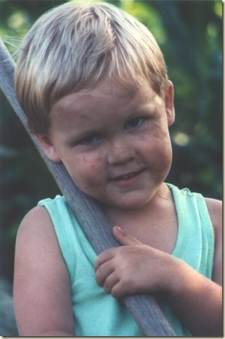 Tyler in the garden