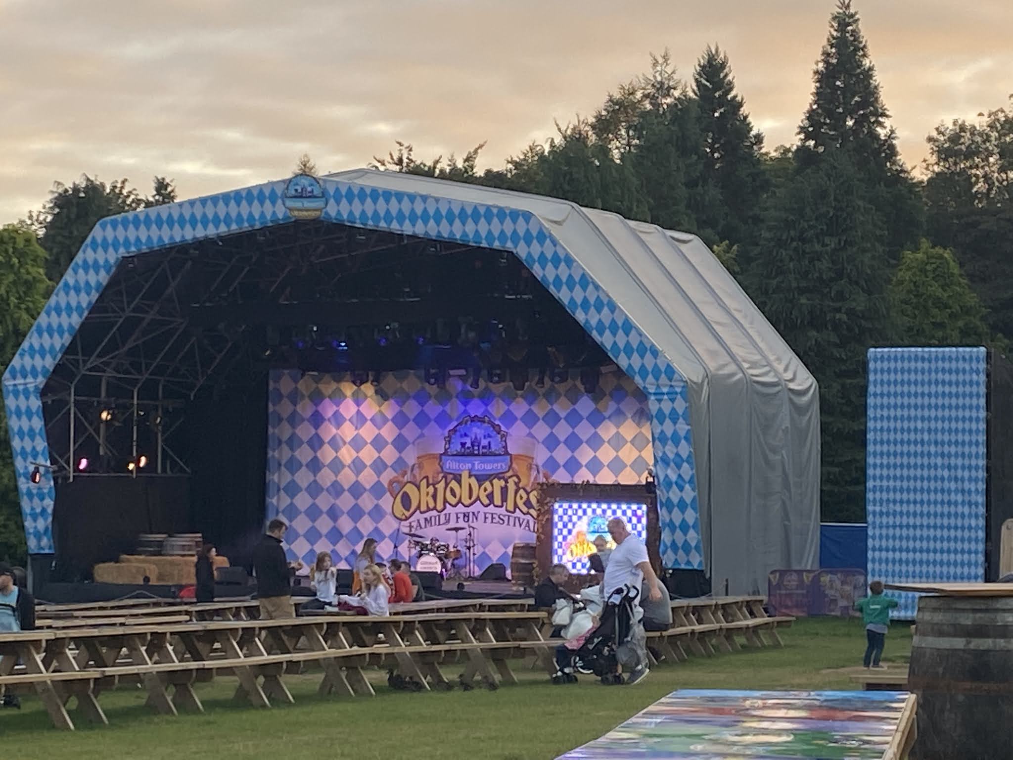 Live entertainment stage at Oktoberfest Alton Towers