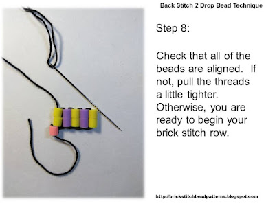 Click the image to view the beaded back stitch beading tutorial image larger.