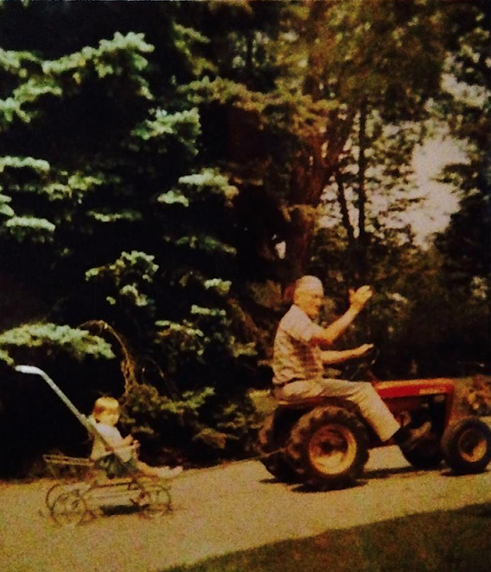 vintage color photo of Kim DeHaven Rigg and grandfather William DeHaven