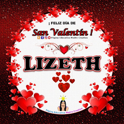Feliz Día de San Valentín - Nombre Lizeth