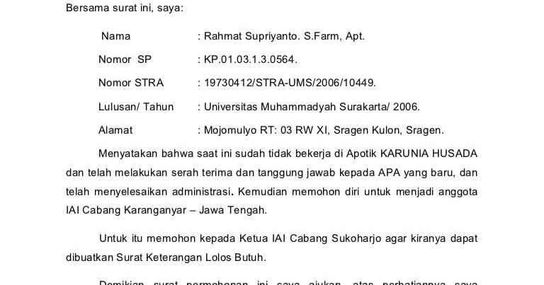 Contoh Surat Permohonan Mutasi Kerja - ContohSuratmu.com