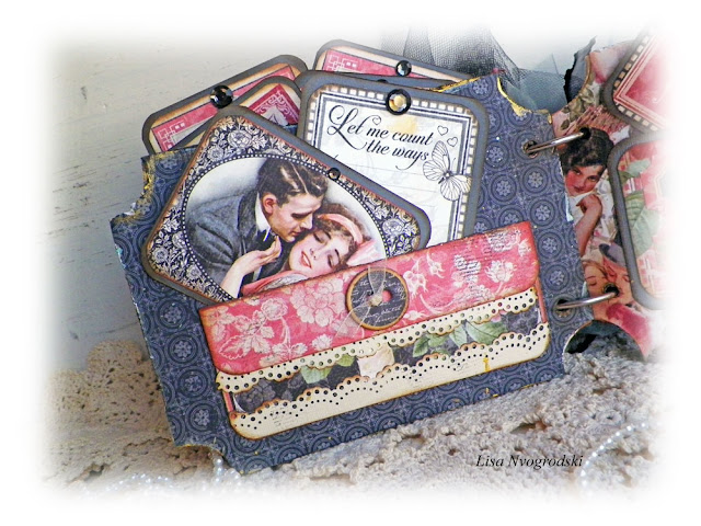 Mon Amour Mini Album by Lisa Novogrodski for Scraps of Darkness using the January "Beloved" Kit