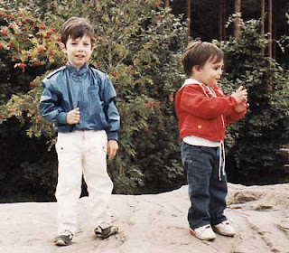 The boys at a rest stop in Germany.