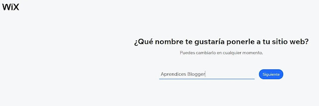 nombre del blog en Wix