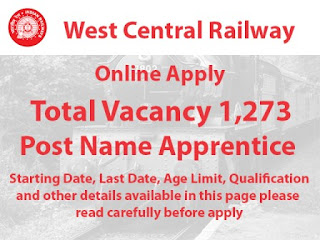 West Central Railway Recruitment 2020 Apprentice Post