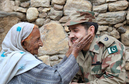 An Old Women Giving Love To a Pakistan Army Soldier In Swat