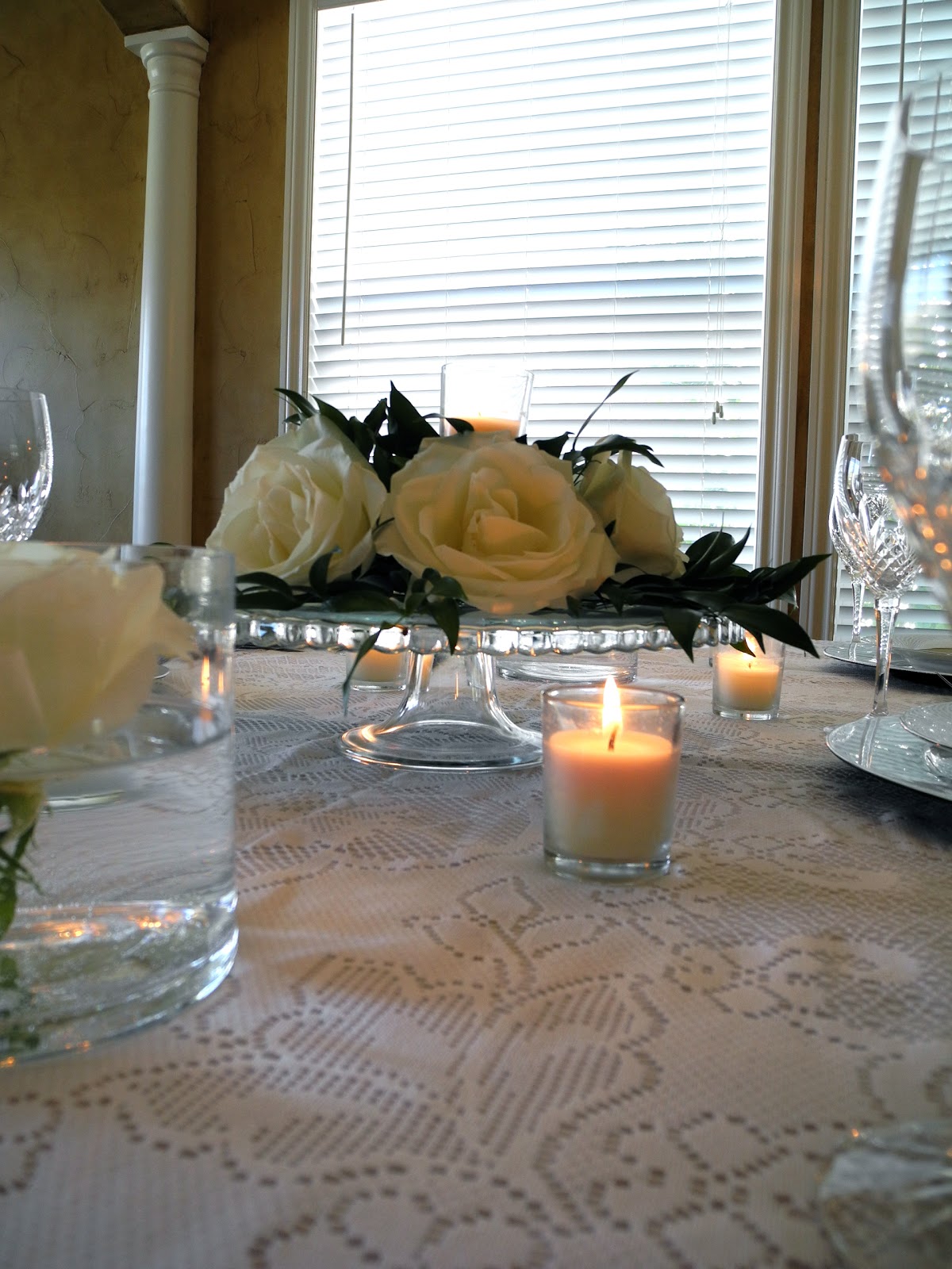 flower and candle centerpieces