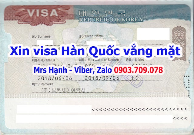 Làm sao xin visa Hàn Quốc vắng mặt?