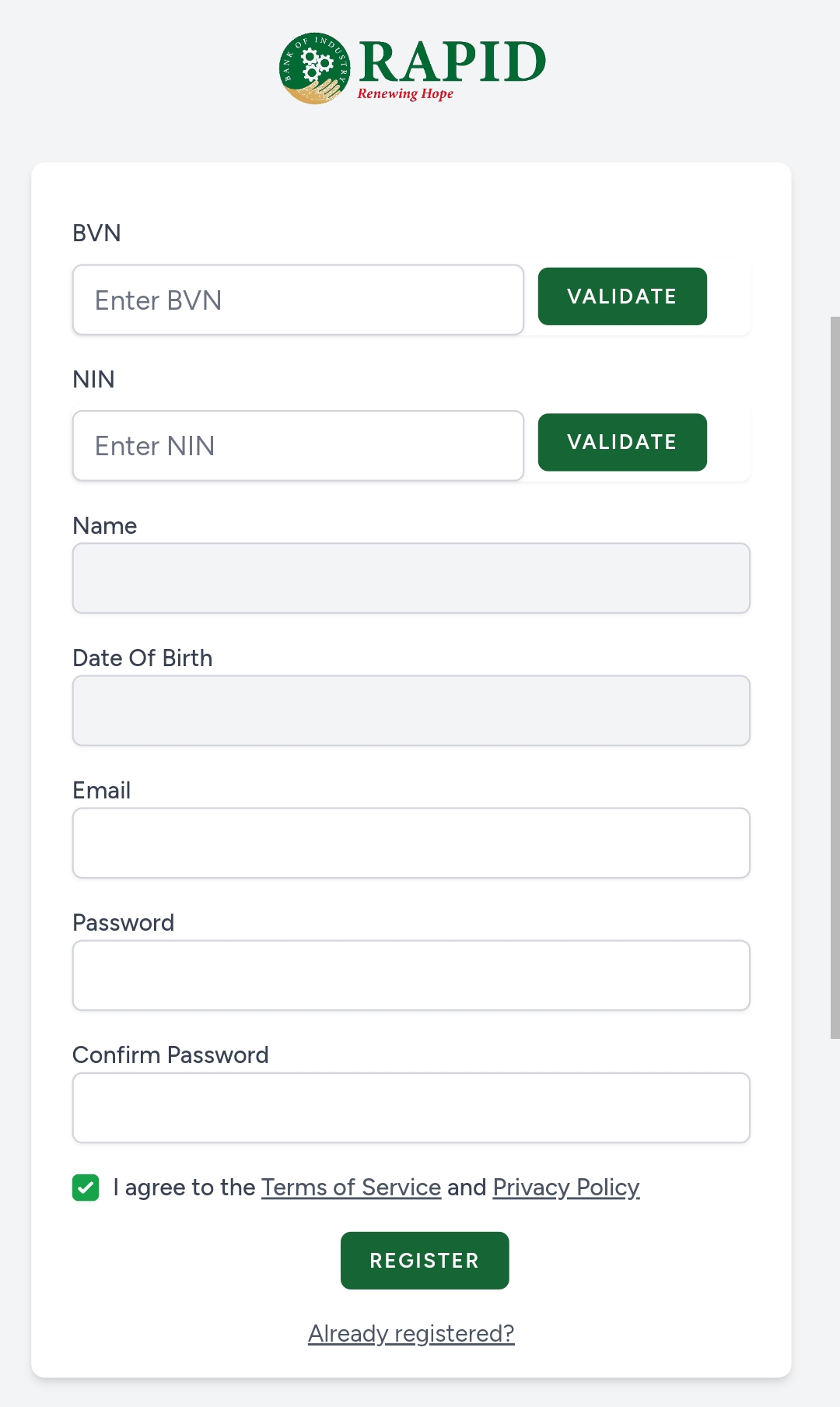 Yadda ake tabbatar da BVN da NIN wajan cike shirin tallafi/bashi na RAPID da BOI suka bude Yadda ake tabbatar da BVN da NIN wajan cike shirin tallafi/bashi na RAPID da BOI suka bude