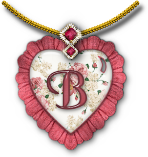 Abecedario dentro de Corazón con Flores. 