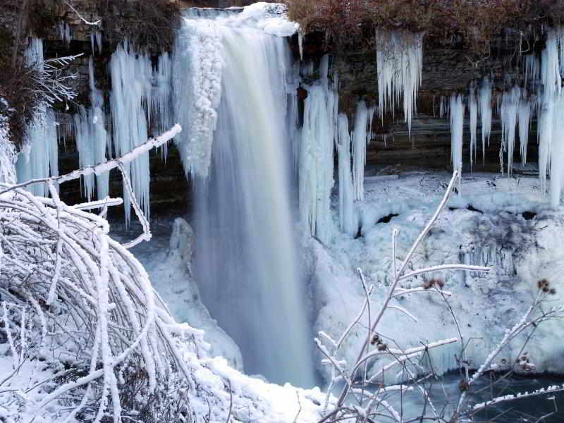 Frozen waterfall