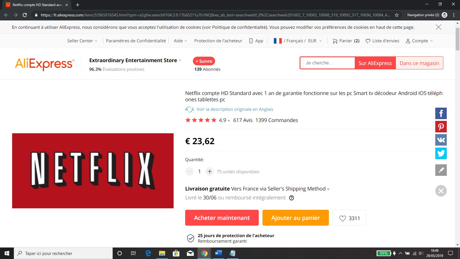 Bon Plan: Promo 1 an Netflix à 23 € Sur Aliexpress