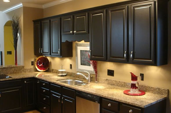 Black Wood Kitchen Cabinets