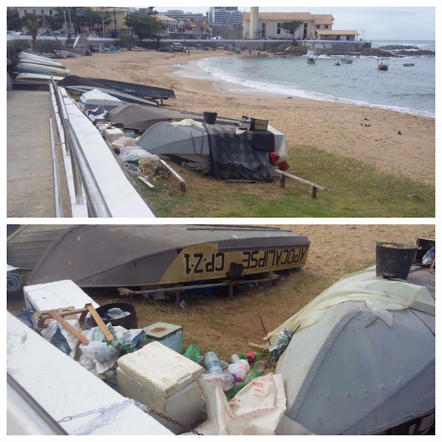 A Praia de Sant´Anna não combina com esse cenário