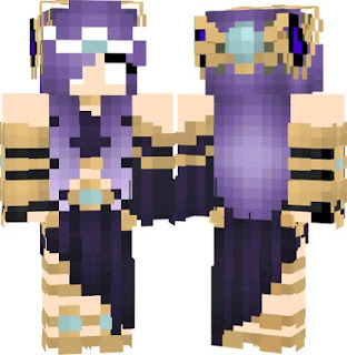 Skin Minecraft Midnight Irene Goddess Princess Queen Dress Outfit Girl Purple Download