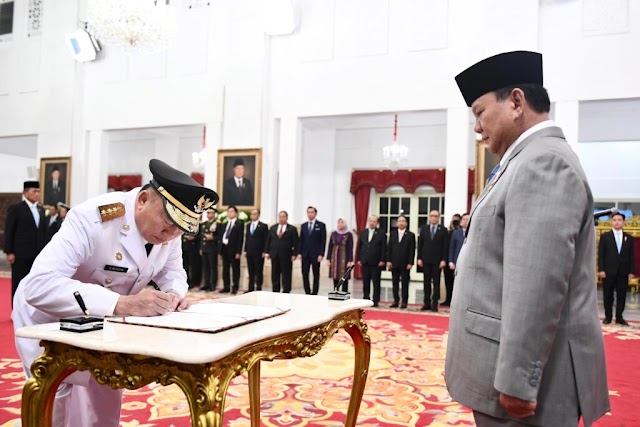 Presiden Prabowo Lantik Muhidin Sebagai Gubernur Kalsel  