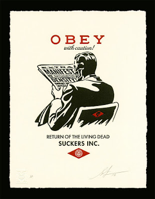 Obey With Caution Shepard Fairey Art Print 