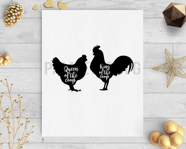 king and queen of the coop clip art svg dxf cut file silhouette cameo cricut download