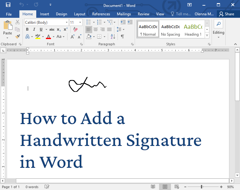 How to Add a Handwritten Signature in Word