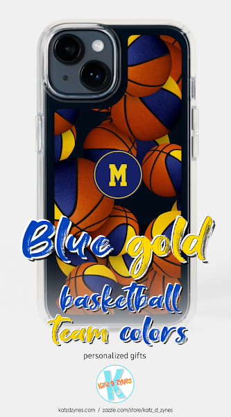 blue gold basketball team colors gifts by katz_d_zynes
