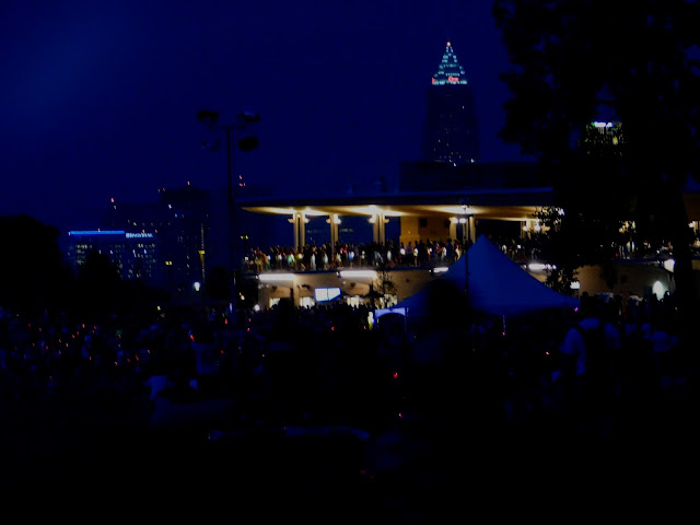 Metroparks Edgewater Beach House at night for the Centennial Celebration