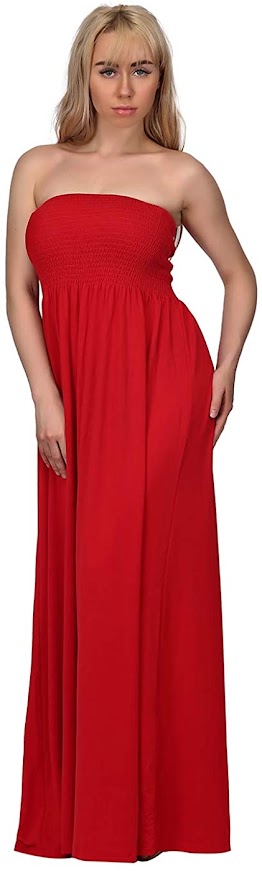 Good Quality Red Strapless Maxi Dresses