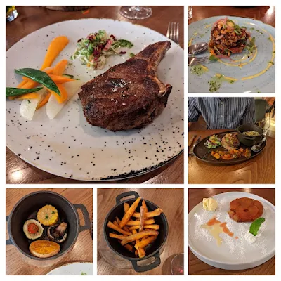 Collage of dishes at L'os à Moelle in Lisbon
