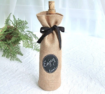 jute / burlap wine gift bag