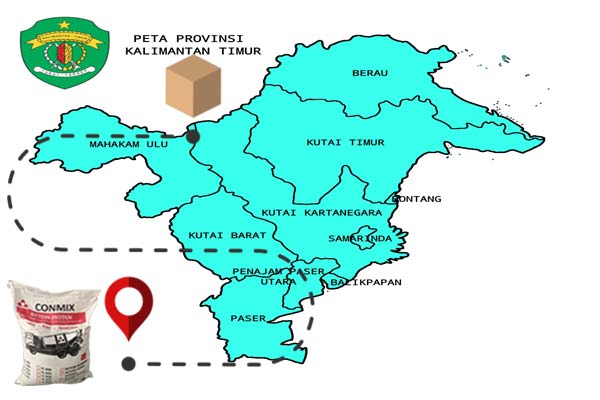 Jangkauan Pengiriman Beton Instan di Kalimantan Timur