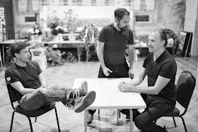 Shadwell Opera - Maxwell Davies: The Lighthouse - rehearsal with Paul Curievici, Owain Browne, Pauls Putnins (Photo © Nick Rutter)