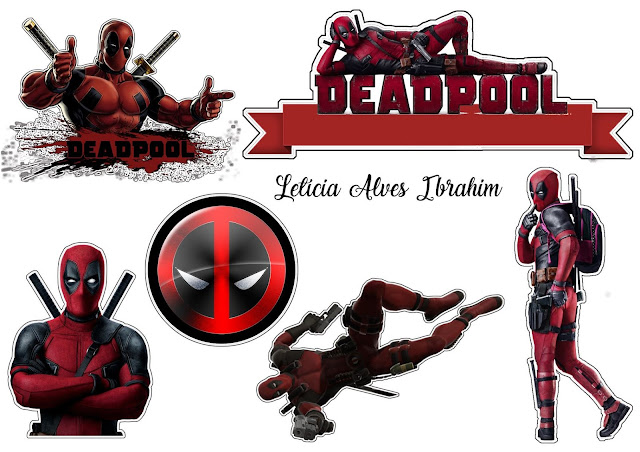 Deadpool: Toppers para Tartas, Tortas, Pasteles, Bizcochos o Cakes para Imprimir Gratis. 