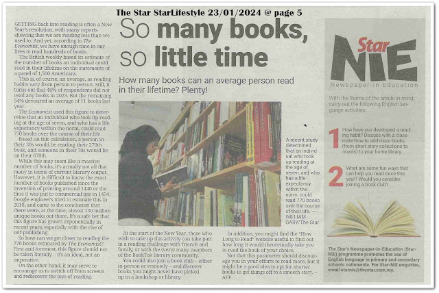 So many books, so little time | Keratan akhbar The Star 23 January 2024