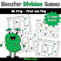  Division games with a monster theme NO PREP Games