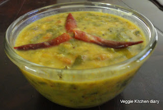 Spinach and Tomato Dal( Paalakura tomato pappu)