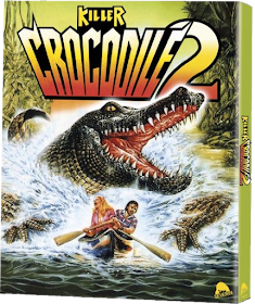 The back cover of Severin Films' KILLER CROCODILE Limited Edition Blu-ray.