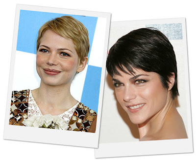 of celebrities with round – shaped face having a short hair style.