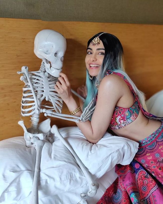 Talk of the day: Adah Sharma wore a new dress short lehenga and had full enjoyment with her dog