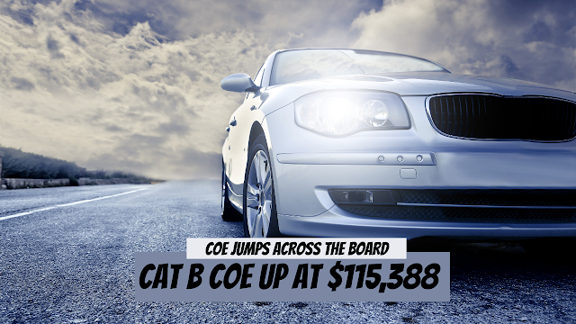 COE Rises in All Categories : CAT B is back up to $115,388