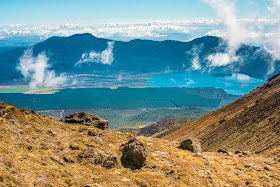 Views to Lake Rotoaira Tongariro crossing