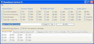 Screenshot af PhotoResize Options EX