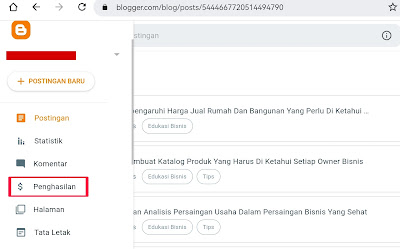 Langkah-Langkah Mendaftar Google AdSense langsung Dari Dashboard Blogger