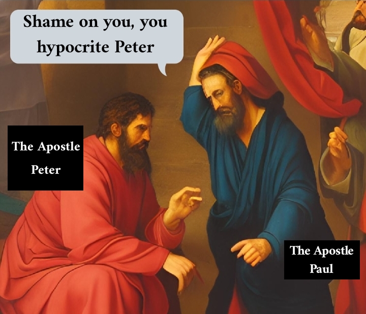The Apostle Paul confirms that the Apostle Peter is a hypocrite and quarrels with him