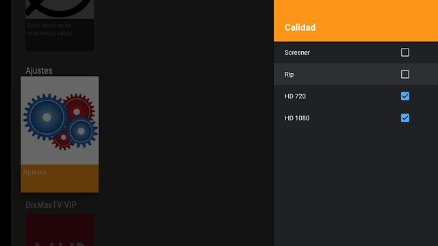 Dixmax eleccion calidad video