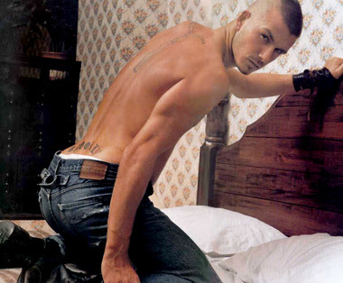 David Beckham in porn pose