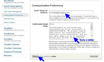 Blogger. Suscripción por correo electrónico. FeedBurner. Configuración y pesonalización paso a paso.